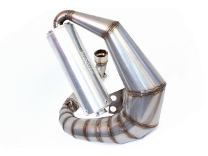 Auspuff Vespa PX 200 / Scooter + Service Newline Curley Edelstahl S, Flansch passend fr Zylinder Malossi alt