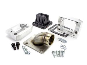 Membrankit Vespa LML, Ansaugstutzen Edelstahl Keihin PWK 28, Membrangehuse Scooter and Service 2-teilig, Membranblock Tassinari V-Force 4