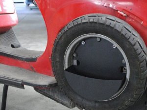 MRP MRP Sparewheelbox Stahl schwarz pulverbeschichtet - Gepckbox im Ersatzrad Vespa PX/T5
