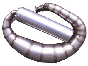 Rennauspuff Pipe Design Vespa Smallframe V50, PV, ET3, PK Duster 150 Curly - normales Stahlblech