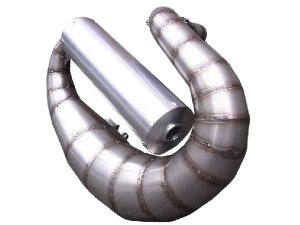 Rennauspuff Pipe Design Vespa Smallframe V50, PV, ET3, PK Duster 150 Curly - normales Stahlblech
