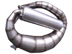 Rennauspuff Pipe Design Vespa Smallframe V50, PV, ET3, PK Duster 150 Curly - normales Stahlblech