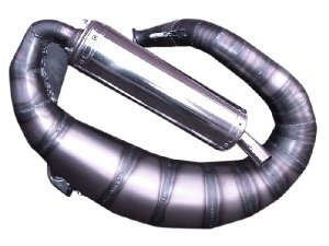 Rennauspuff Pipe Design Vespa Smallframe V50, PV, ET3, PK Duster 150 Curly - normales Stahlblech