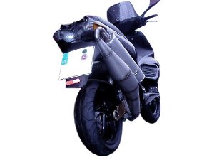 Rennauspuff Pipe Design Automatik Piaggio Gilera 2 Takt Maxi 125, 150, 180 Bullet automatic - normales Stahlblech