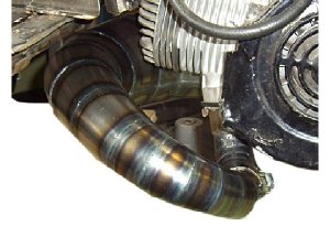 Rennauspuff Pipe Design Lambretta LI, GP, TV, SX, TS1, RB 200, 225 Bullet Super Monza - normales Stahlblech
