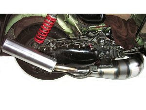 Rennauspuff Pipe Design Lambretta LI, GP, TV, SX, TS1, RB 200, 225 Hornet TS1 - normales Stahlblech