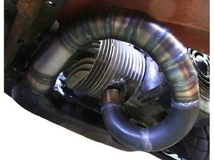 Rennauspuff Pipe Design Lambretta LI, GP, TV, SX, TS1, RB 200, 225 S-Box Lambretta - normales Stahlblech