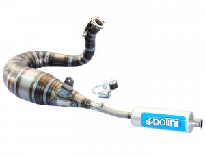 Rennauspuff POLINI Evolution Turned 180 fr Vespa 90/R/SS /100/125/PV/ET3 Stahl, Dmpfer: Aluminium, lefthand