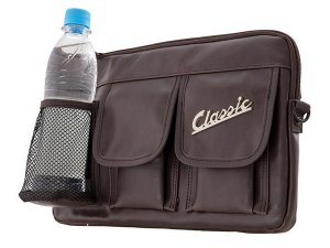 Tasche SIP Classic, fr Gepckfach/Handschuhfach, fr Vespa 360x210x30 mm, Echt-Leder Imitat, braun
