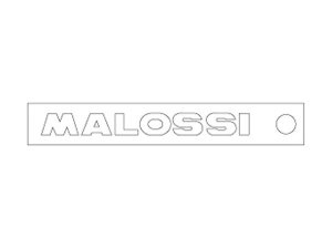 Aufkleber MALOSSI Logo, Schriftzug, wei, L 75mm, B 8mm