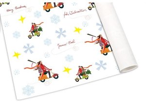 Geschenkpapier SIP Vespa -Motiv Weihnachten Paar auf...