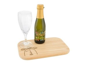Frhstcksbrettchen SIP mit Vespa Motiv, Gummibaumholz , L 230 mm, B 150 mm, H 100 mm, mit Branding-Gravur