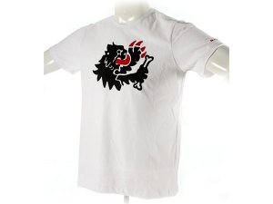 T-Shirt MALOSSI GRIFFE Lion, wei, Unisex, Gre: S, krperbetont, Flockdruck auf Brust, gesticktes Logo auf rmel, 100% Baumwolle