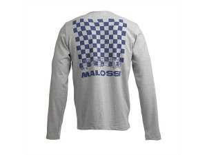 Longsleeve Shirt MALOSSI GRIFFE Pattern Logo, grau, Unisex, Gre: L, krperbetont, Brust & rmel Print, 100% Baumwolle