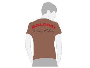 T-Shirt MALOSSI GRIFFE Ride rs, braun, Unisex, Gre: S, krperbetont, Flockdruck Logo auf Rcken, 100% Baumwolle