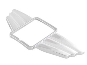 Kaskadenzierflgel SIP fr eckiges PIAGGIO Emblem, Mark II, fr Vespa LX/LXV/S/GTS/GTS Super/GTV/GT 60/GT/GT L 50 -300ccm 36x47 mm, Aluminium, chrom, geschwungen, selbstklebend