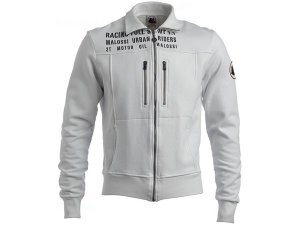 Sweatshirt MALOSSI GRIFFE Cargo, wei, Unisex, Gre: S, Front Print, 100% Baumwolle, mit Reiverschluss