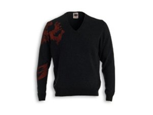 Sweatshirt MALOSSI GRIFFE Griffon, schwarz, Unisex, Gre: XL, V-Ausschnitt, seitlicher Druck, Kaschmir