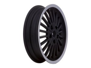 Felge vorne/hinten SIP fr Vespa GTS/GTS Super/GTV/GT 60 /GT/GT L 125-300ccm, 3.00-12, Aluminium, schwarz mit poliertem Rand, KBA 50336, 20 Speichen