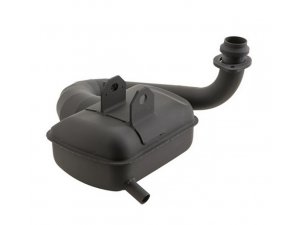 Rennauspuff SIP ROAD XL fr Vespa T5 Stahl, schwarz, breitreifentauglich, groer Krmmer