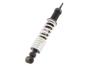 Stodmpfer MALOSSI RS24 hin ten fr Vespa Primavera /Sprint 125-150ccm (`14-), Krper: schwarz, Feder: wei, Aufnahme: Gewinde/Auge, Federvorspannung: stufenlos einstellbar, Zugstufeneinste llung: einstellbar