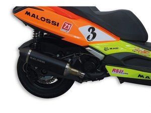 Rennauspuff MALOSSI Wild Lion, fr KYMCO 350 Downtown fr 4T LC Aluminium eloxiert, schwarz, mit E-Pass
