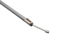 BGM Zug geflochten PTFE - grau - =1,2mm x 2500mm, Hlle= 2200mm, Nippel =3,0mm x 3mm, fr Gaszug, universal