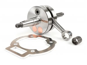 BGM Langhub-Kurbelwelle Evolution 2 Hub=55mm, Pleuel=110mm, =90mm Wangen inkl. Spacer, Piaggio Maxi 2-T, Aprilia SR125, Gilera Runner 125FX, 180FXR, Italjet Dragster 125, 180, Piaggio SKR125, SKR150, TPH125, Skipper125, Skipper150, Hexagon 125