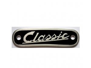Emblem CLASSIC, Sitzbank/Schwingsattel Aluminium, 66x18 mm, 