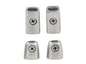 Endstcke Gummi Beinschild, fr Lambretta 125 LI 3 /Special/GP/DL/150 LI 3 /Special/SX/GP/DL/175 TV 3 /200 TV/SX/GP/DL, Alu poliert, 4 Stck