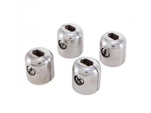 Endstcke Gummi Beinschild, fr Lambretta 125 LI 1-2/150 LI 1-2/175 TV 1-2, Alu poliert, 4 Stck