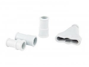 Gummimanschetten Kit Schaltg riff, fr Vespa 125 V1-15 /V30-33/VM/VN/VU/Hoffmann /ACMA/150 VL/VD/GS VS1 Rahmen / Lichtschalter hellgrau, 4-teilig fr originalgetreue Restaurierung