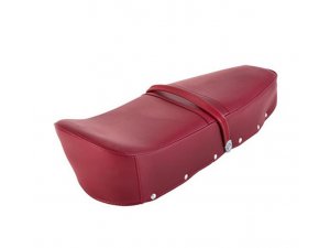 Sitzbank fr Lambretta 125 LI 3/LIS/150 LI 3/LIS/SX/175 TV 3/200 SX, rot, mit Halteriemen,