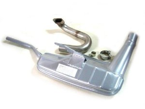 Rennauspuff Ancillotti fr Lambretta Serie 1-3 125-200ccm Stahl, fr Standardzylinder/MUGELLO /RAPIDO, inkl. Adapterstck